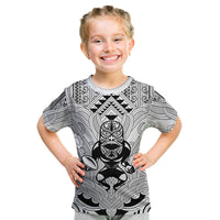 2026 Autumn Rugby Nations New Zealand Custom Kid T Shirt White Kowhaiwhai Maori Tribal Taniko Motif