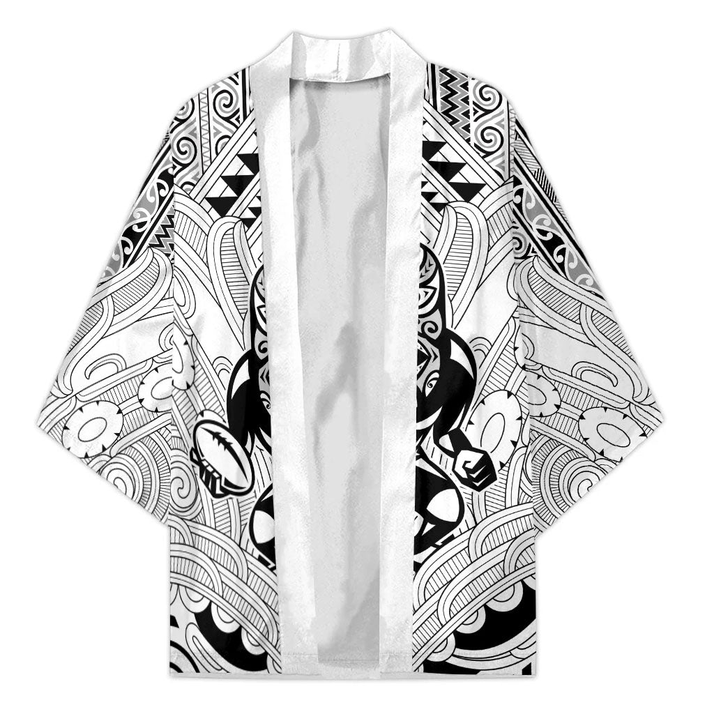 2026 Autumn Rugby Nations New Zealand Custom Kimono White Kowhaiwhai Maori Tribal Taniko Motif