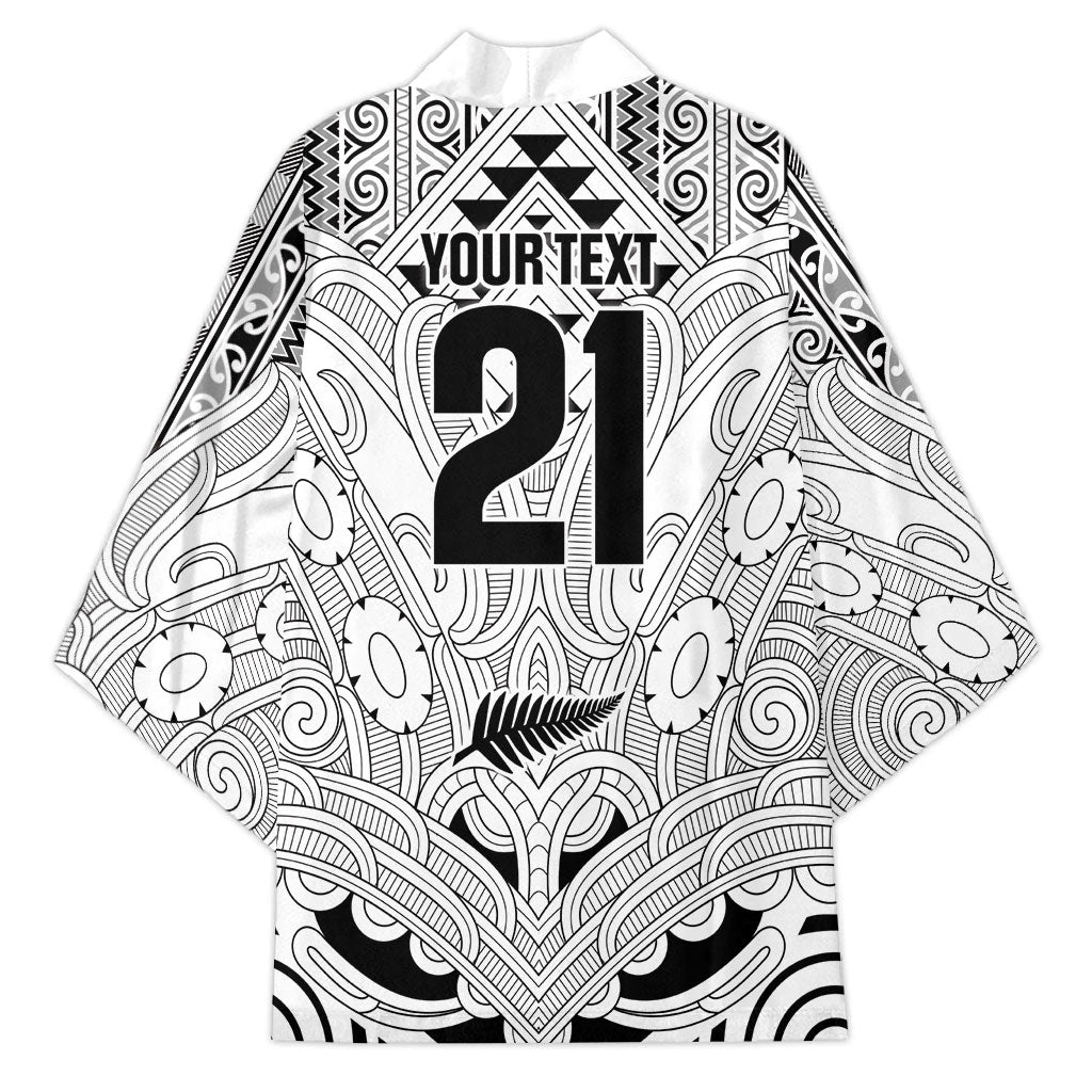 2026 Autumn Rugby Nations New Zealand Custom Kimono White Kowhaiwhai Maori Tribal Taniko Motif