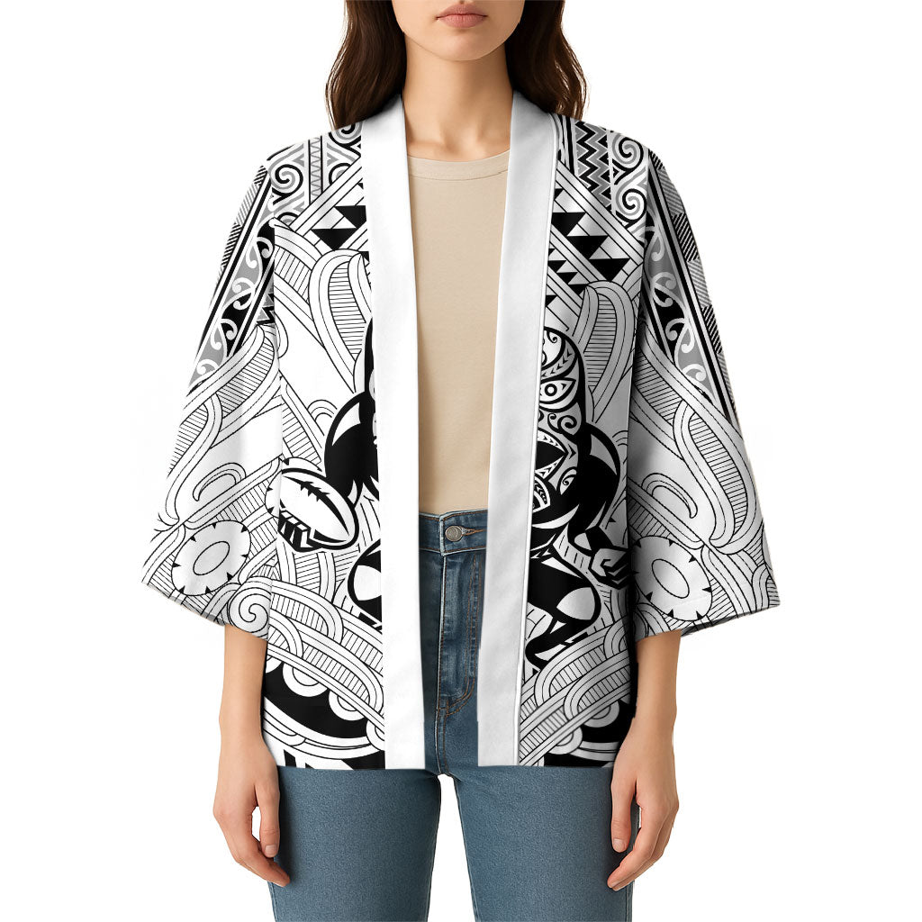 2026 Autumn Rugby Nations New Zealand Custom Kimono White Kowhaiwhai Maori Tribal Taniko Motif