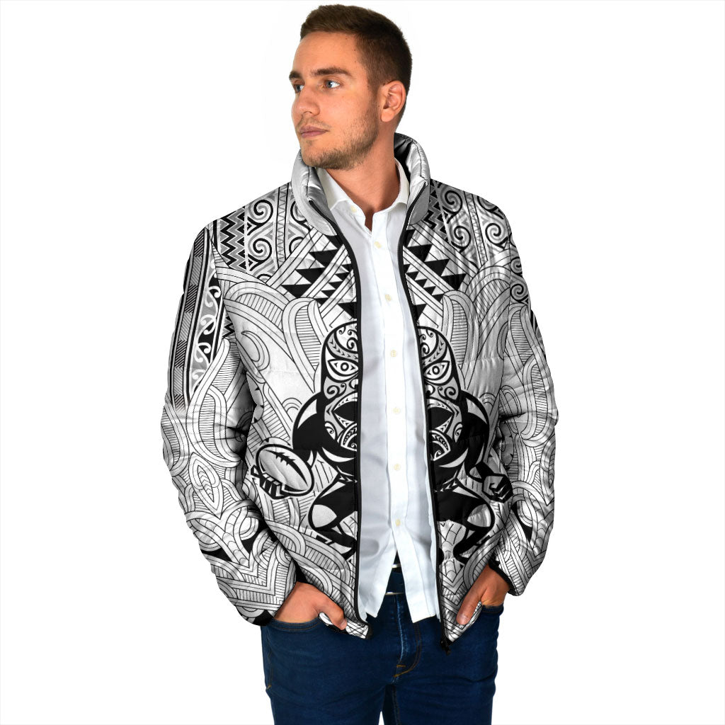 2026 Autumn Rugby Nations New Zealand Custom Padded Jacket White Kowhaiwhai Maori Tribal Taniko Motif