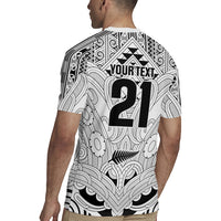 2026 Autumn Rugby Nations New Zealand Custom Rugby Jersey White Kowhaiwhai Maori Tribal Taniko Motif