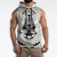 2026 Autumn Rugby Nations New Zealand Custom Sleeveless Hoodie White Kowhaiwhai Maori Tribal Taniko Motif