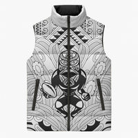2026 Autumn Rugby Nations New Zealand Custom Sleeveless Puffer Jacket White Kowhaiwhai Maori Tribal Taniko Motif