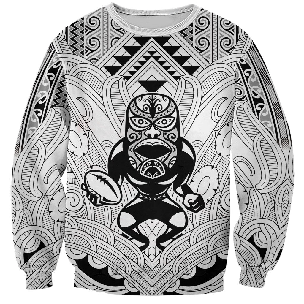 2026 Autumn Rugby Nations New Zealand Custom Sweatshirt White Kowhaiwhai Maori Tribal Taniko Motif