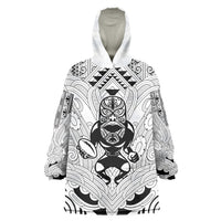 2026 Autumn Rugby Nations New Zealand Custom Wearable Blanket Hoodie White Kowhaiwhai Maori Tribal Taniko Motif