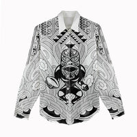 2026 Autumn Rugby Nations New Zealand Custom Women Casual Shirt White Kowhaiwhai Maori Tribal Taniko Motif
