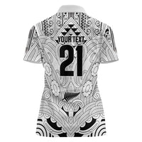 2026 Autumn Rugby Nations New Zealand Custom Women Polo Shirt White Kowhaiwhai Maori Tribal Taniko Motif