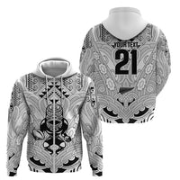 2026 Autumn Rugby Nations New Zealand Custom Zip Hoodie White Kowhaiwhai Maori Tribal Taniko Motif