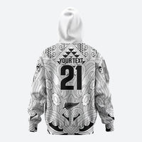 2026 Autumn Rugby Nations New Zealand Custom Zip Hoodie White Kowhaiwhai Maori Tribal Taniko Motif