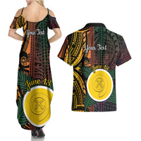 Personalised Shefa Day Couples Matching Summer Maxi Dress and Hawaiian Shirt Happy June 18 Vanuatu Province