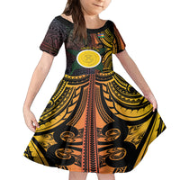 Personalised Shefa Day Family Matching Off Shoulder Short Dress and Hawaiian Shirt Happy June 18 Vanuatu Province