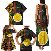 Personalised Shefa Day Family Matching Tank Maxi Dress and Hawaiian Shirt Happy June 18 Vanuatu Province