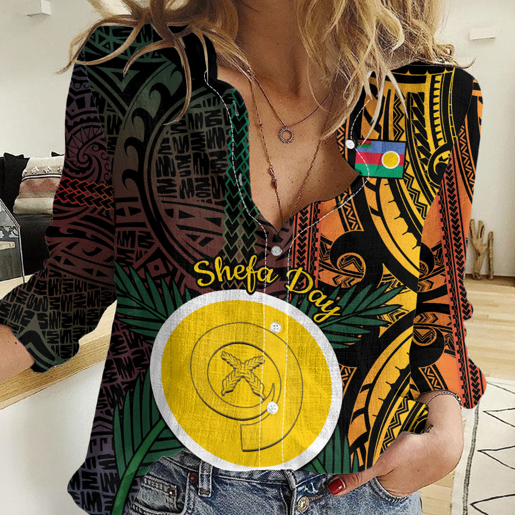 Personalised Shefa Day Women Casual Shirt Happy June 18 Vanuatu Province