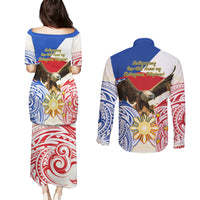 Philippines Independence Day Couples Matching Puletasi and Long Sleeve Button Shirt Pilipinas Eagle 126th Anniversary