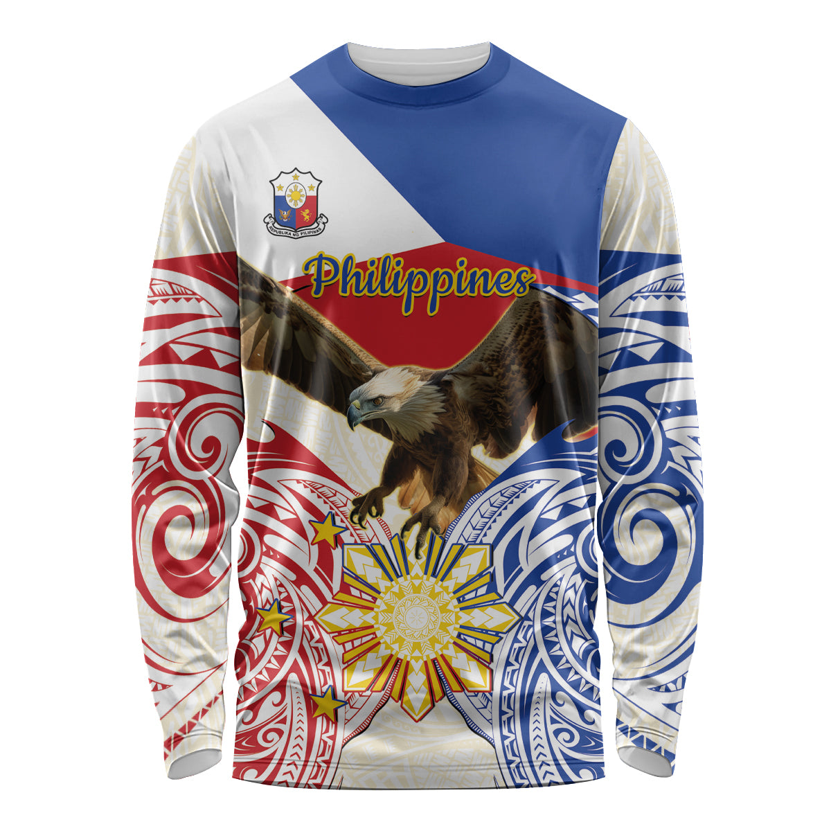 Philippines Independence Day Long Sleeve Shirt Pilipinas Eagle 126th Anniversary LT14 Unisex Blue - Polynesian Pride