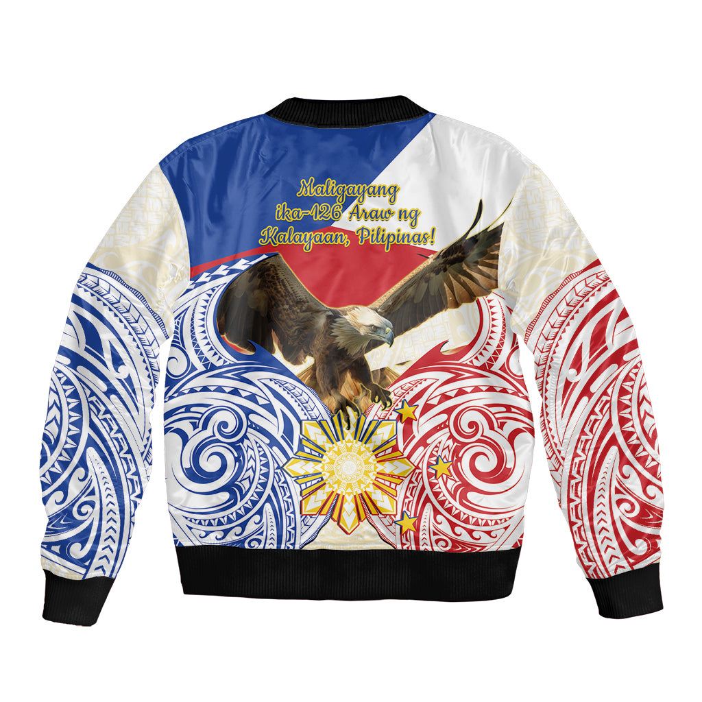 Philippines Independence Day Sleeve Zip Bomber Jacket Pilipinas Eagle 126th Anniversary