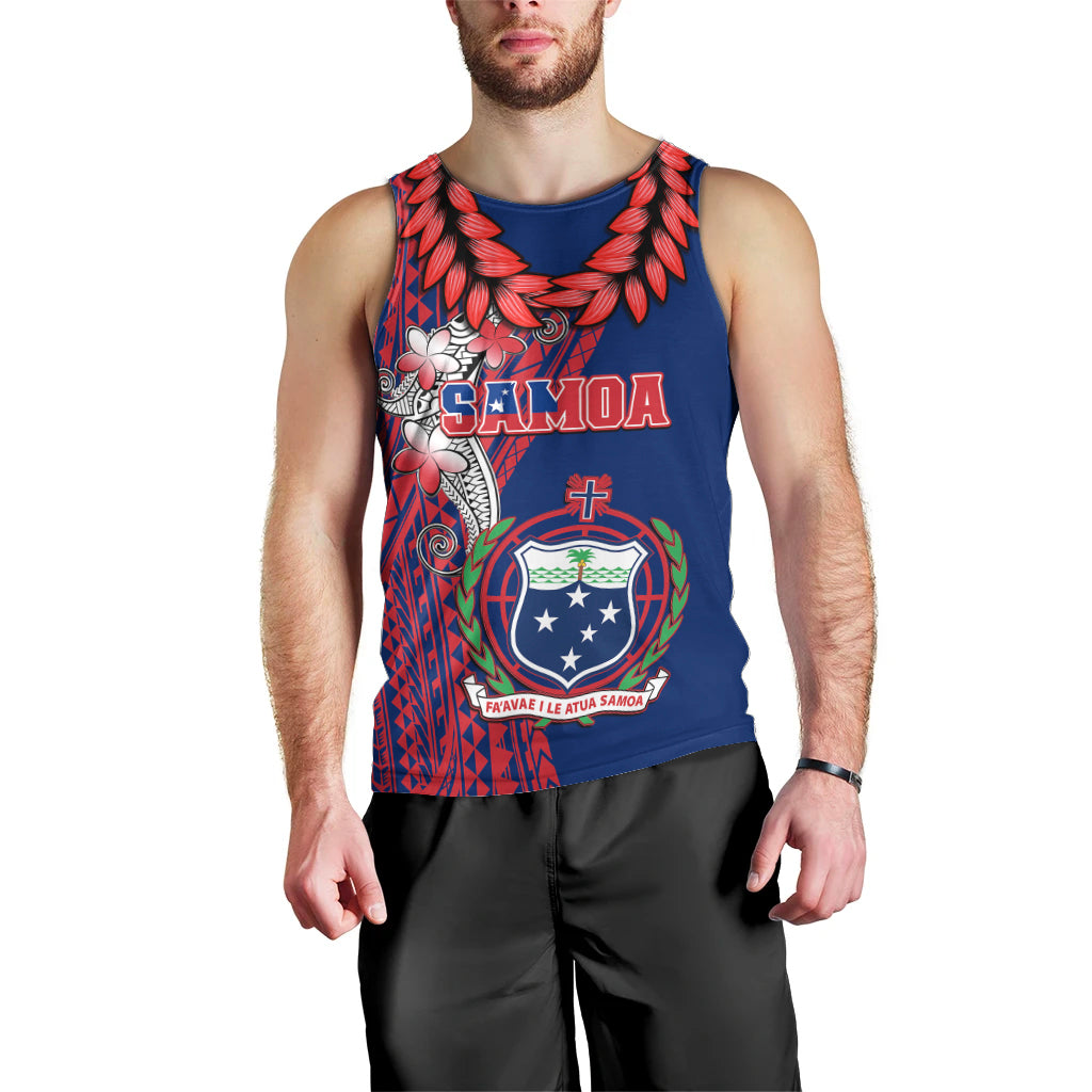 Polynesian Pride Samoa Men Tank Top Ula Fala Mix Samoan Tribal Blue Version LT14 - Polynesian Pride