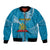 Personalised Tonga Lavengamalie College Bomber Jacket Class Of Year Tongan Ngatu Pattern LT14 Unisex Blue - Polynesian Pride