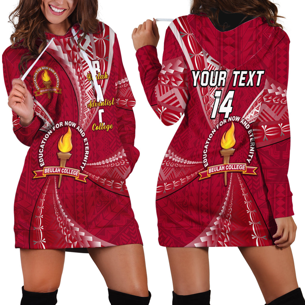 Personalised Tonga Beulah College Hoodie Dress Tongan Ngatu Pattern LT14 - Polynesian Pride