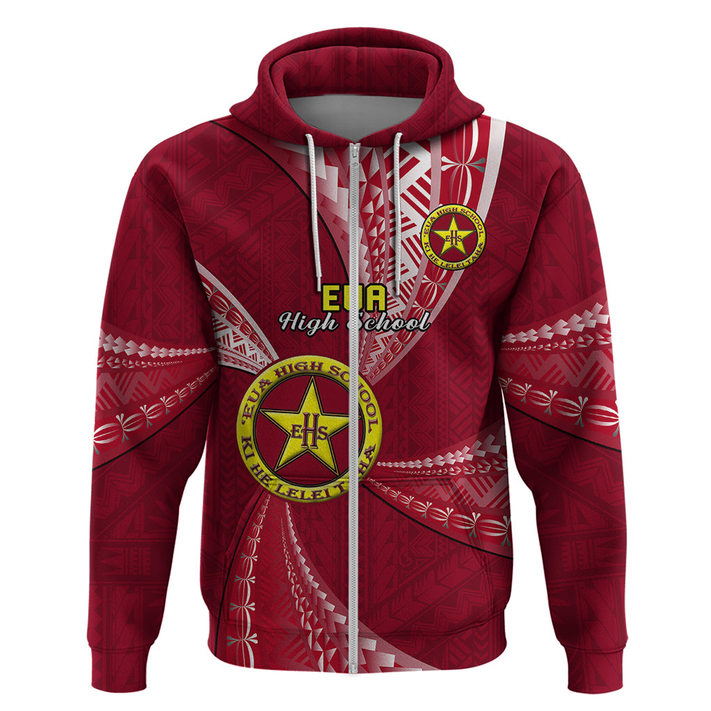 Custom Tonga Beulah College Hoodie Class of Year Tongan Ngatu Pattern LT14 Zip Hoodie Maroon - Polynesian Pride