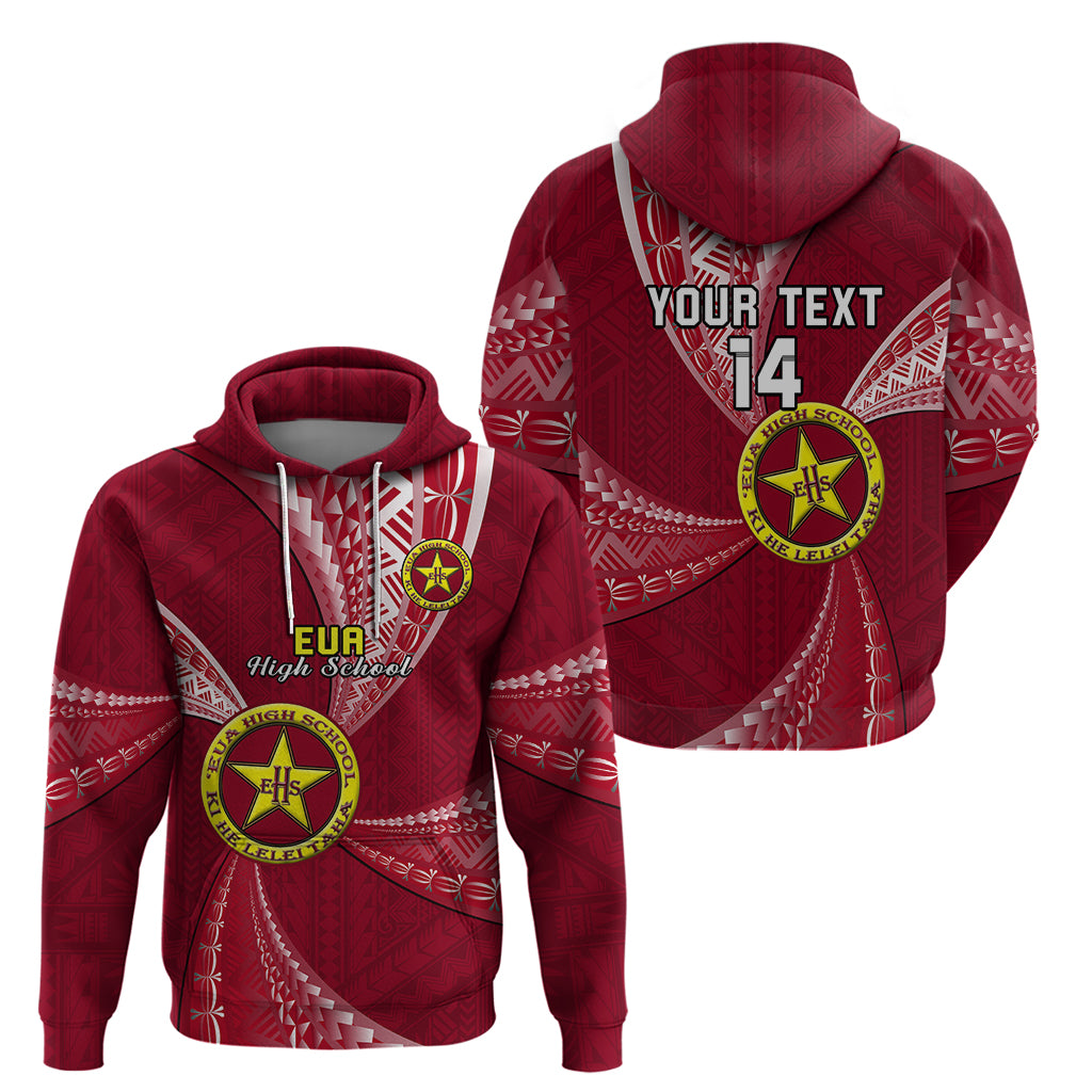 Custom Tonga Eua High School Hoodie Tongan Ngatu Pattern LT14 - Polynesian Pride