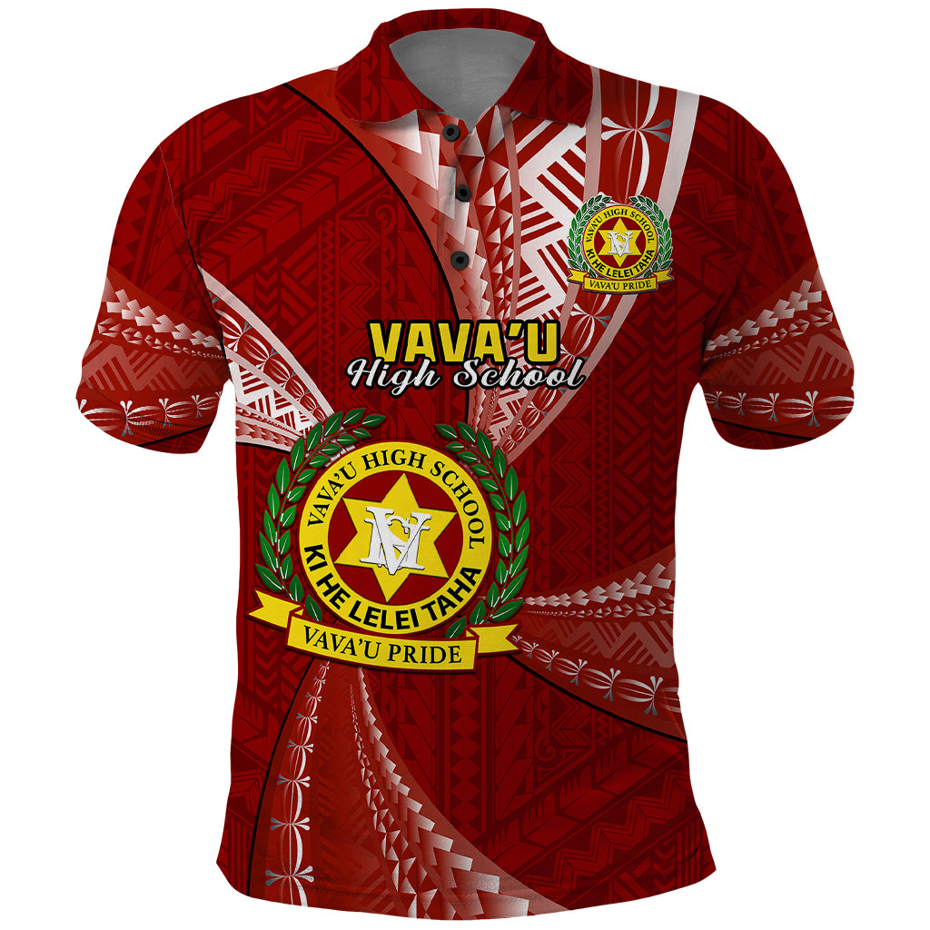 Custom Tonga Vavau High School Polo Shirt Class Of Year Tongan Ngatu Pattern LT14 Maroon - Polynesian Pride