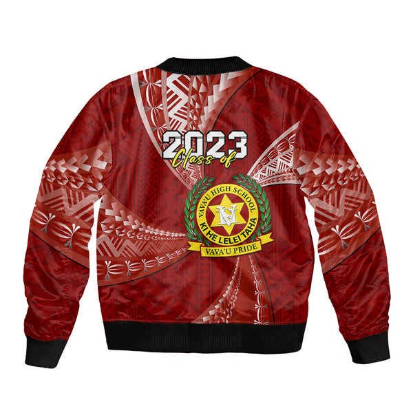 Tonga School Tupou College Sleeve Zip Bomber Jacket Tribal Pattern LT6 main image 0