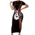 Personalised New Zealand Short Sleeve Bodycon Dress Aotearoa Silver Fern With Manaia Maori Unique Red LT14 Long Dress Red - Polynesian Pride