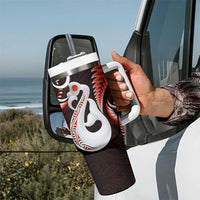 New Zealand Tumbler With Handle Aotearoa Silver Fern With Manaia Maori Unique Red