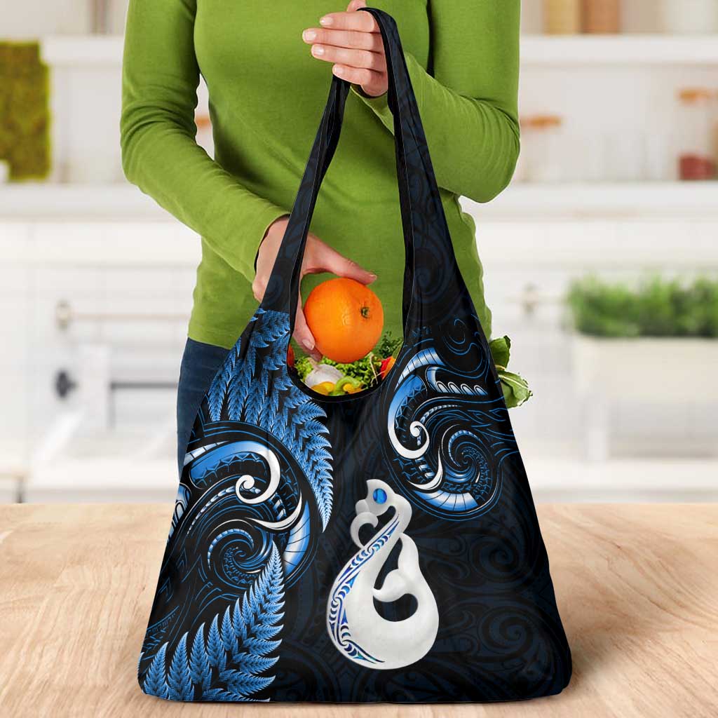 Nlue New Zealand Grocery Bag Aotearoa Silver Fern With Manaia Maori