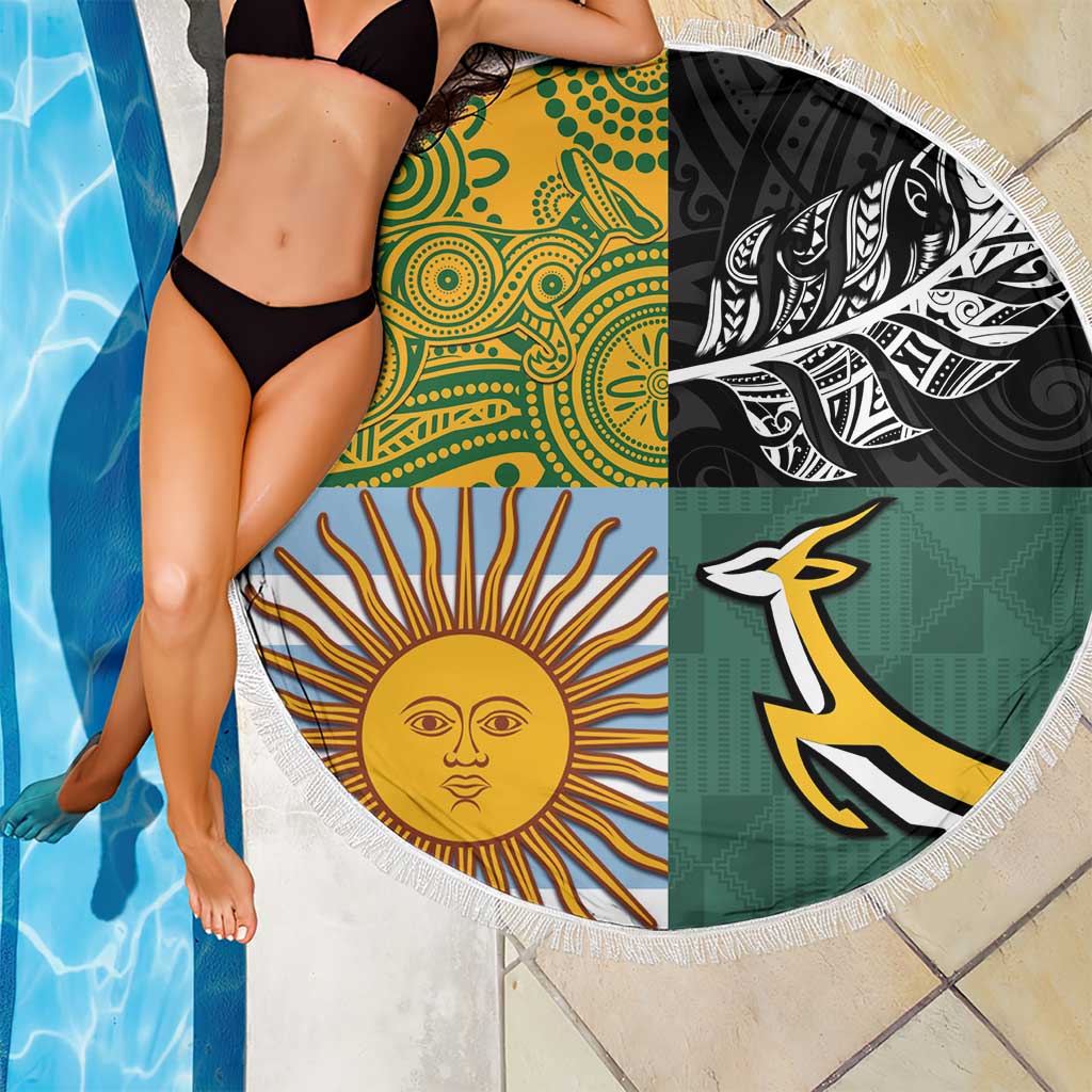 Rugby 2025 Championship Beach Blanket Combination of Southern Hemisphere Countries - Polynesian Pride