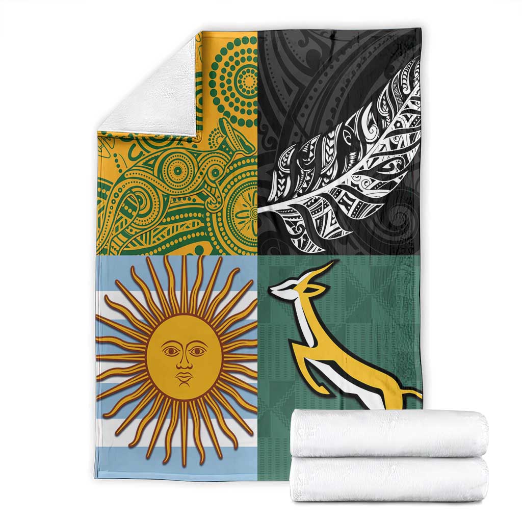 Rugby 2025 Championship Blanket Combination of Southern Hemisphere Countries - Polynesian Pride