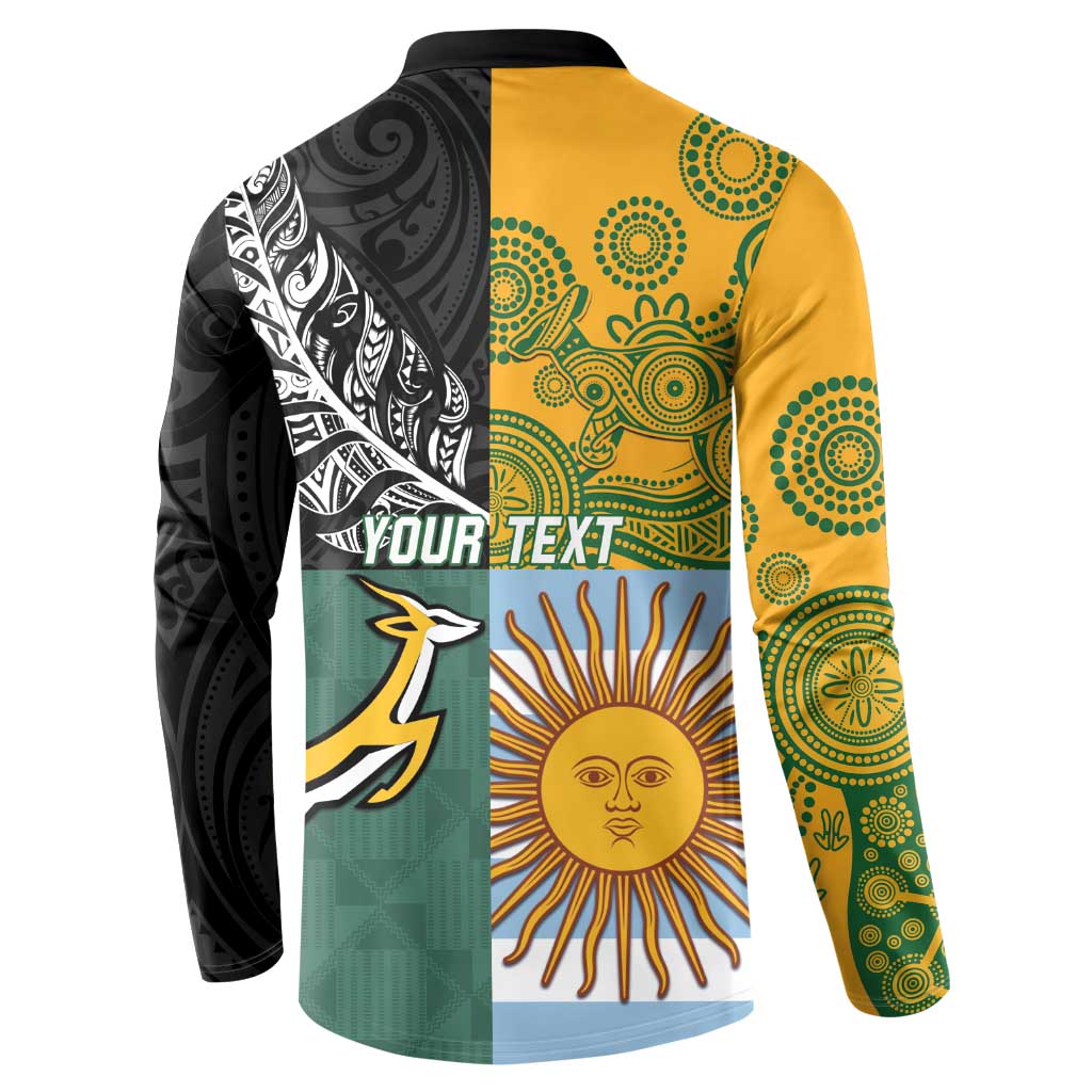 Personalised Rugby 2025 Championship Button Sweatshirt Combination of Southern Hemisphere Countries - Polynesian Pride