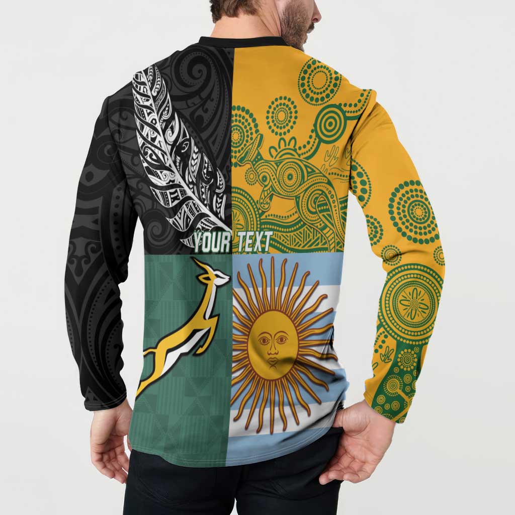 Personalised Rugby 2025 Championship Button Sweatshirt Combination of Southern Hemisphere Countries - Polynesian Pride