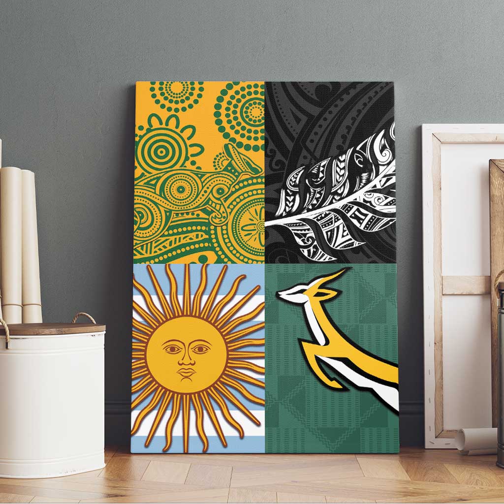 Rugby 2025 Championship Canvas Wall Art Combination of Southern Hemisphere Countries - Polynesian Pride