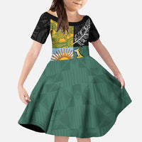 Personalised Rugby 2025 Championship Family Matching Off Shoulder Maxi Dress and Hawaiian Shirt Combination of Southern Hemisphere Countries - Polynesian Pride