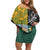 Personalised Rugby 2025 Championship Family Matching Off Shoulder Short Dress and Hawaiian Shirt Combination of Southern Hemisphere Countries - Polynesian Pride