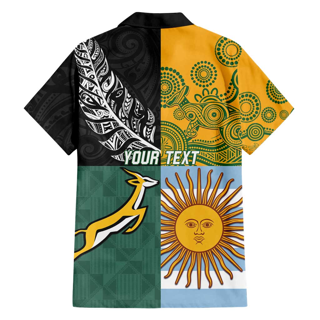 Personalised Rugby 2025 Championship Family Matching Tank Maxi Dress and Hawaiian Shirt Combination of Southern Hemisphere Countries - Polynesian Pride