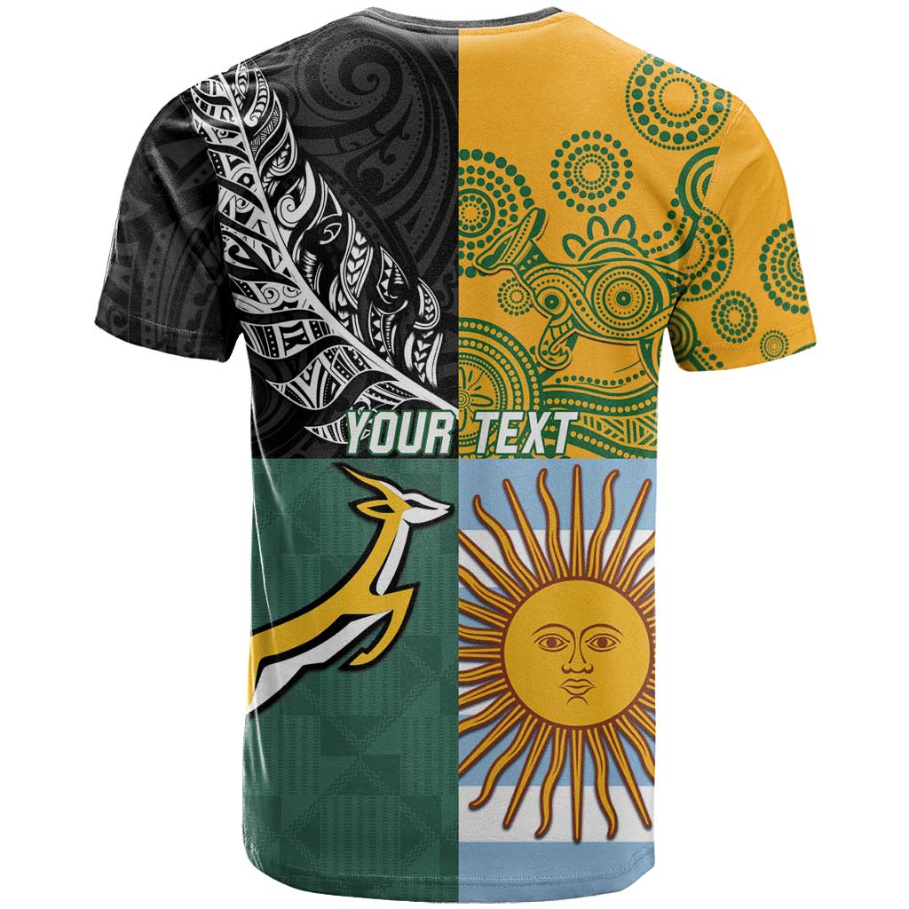Personalised Rugby 2025 Championship T Shirt Combination of Southern Hemisphere Countries - Polynesian Pride