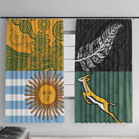 Rugby 2025 Championship Window Curtain Combination of Southern Hemisphere Countries - Polynesian Pride