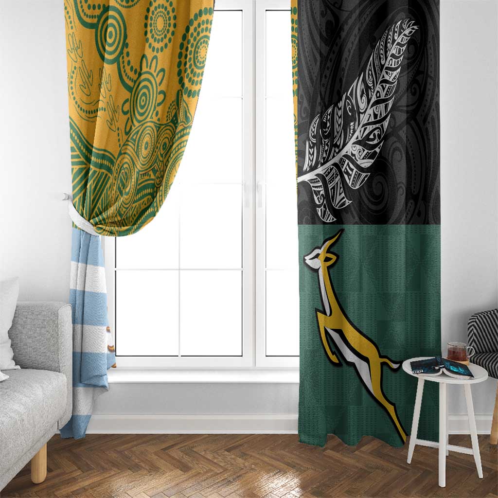 Rugby 2025 Championship Window Curtain Combination of Southern Hemisphere Countries - Polynesian Pride