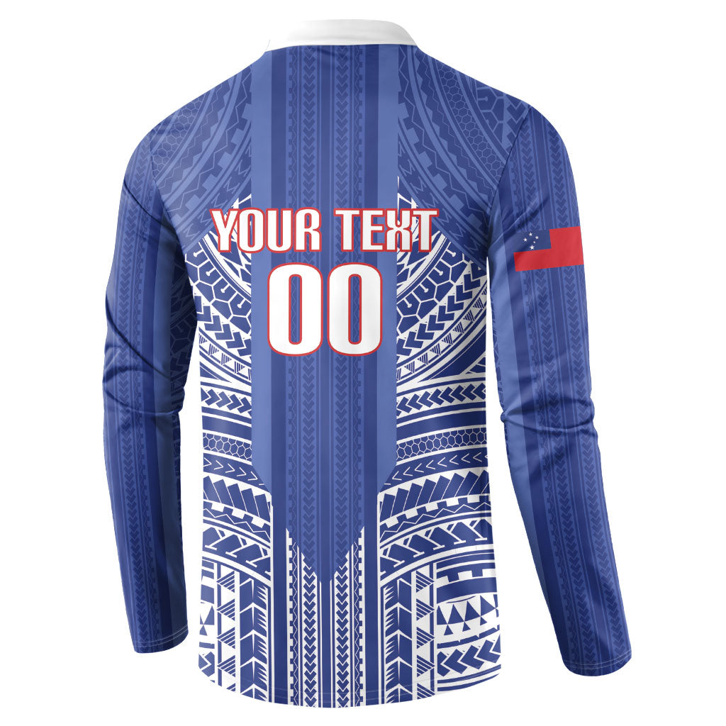 Custom Manu Samoa Rugby 2026 Button Sweatshirt Samoan Pattern