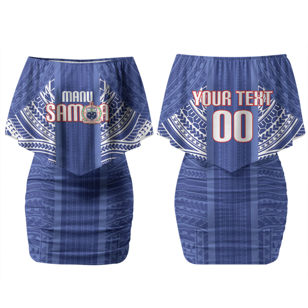 Custom Manu Samoa Rugby 2026 Couples Matching Off Shoulder Short Dress and Long Sleeve Button Shirt Samoan Pattern