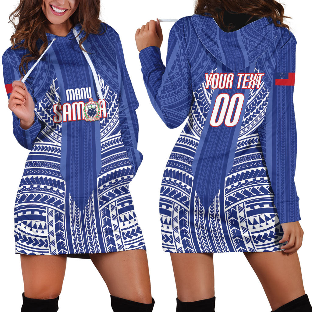 Custom Manu Samoa Rugby 2026 Hoodie Dress Samoan Pattern