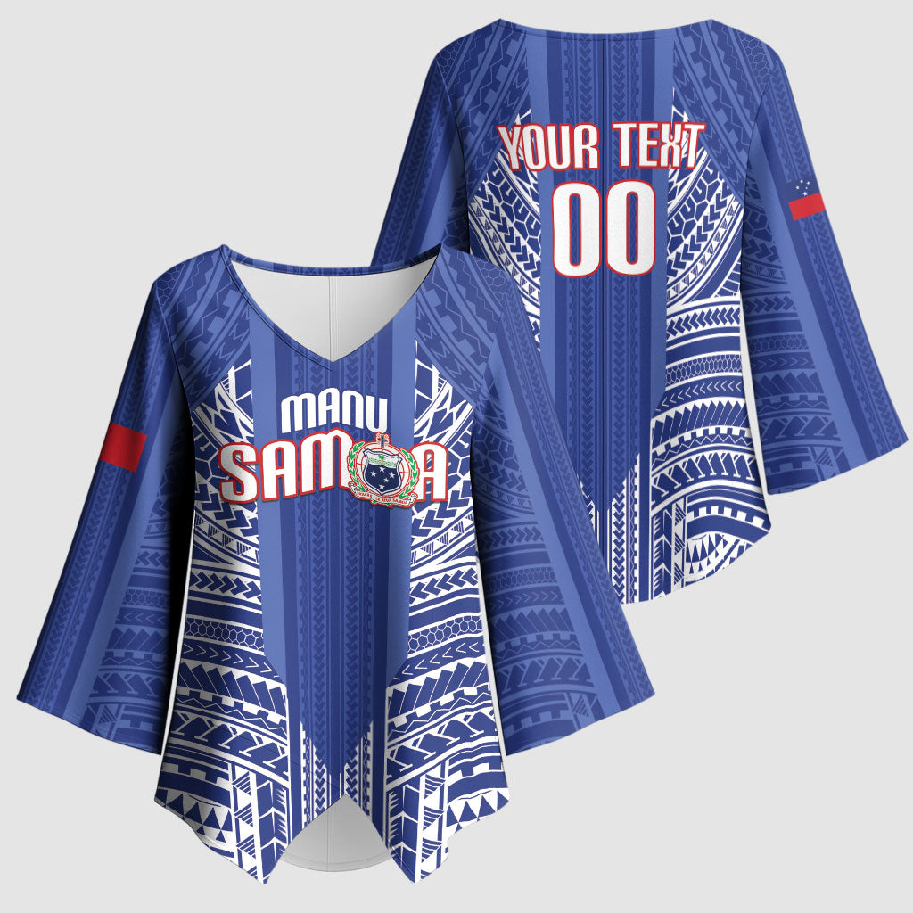 Custom Manu Samoa Rugby 2026 Kimono Sleeve Blouse Samoan Pattern