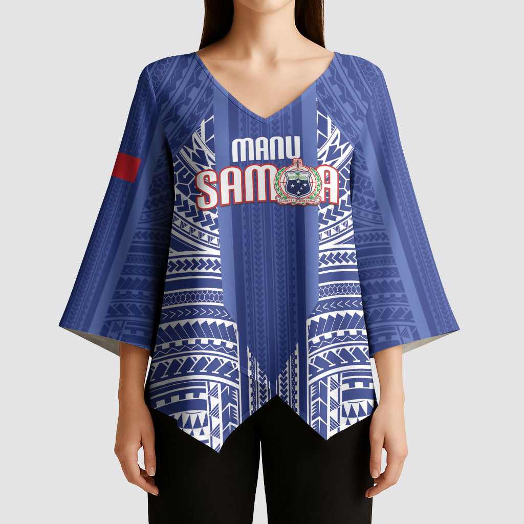 Custom Manu Samoa Rugby 2026 Kimono Sleeve Blouse Samoan Pattern