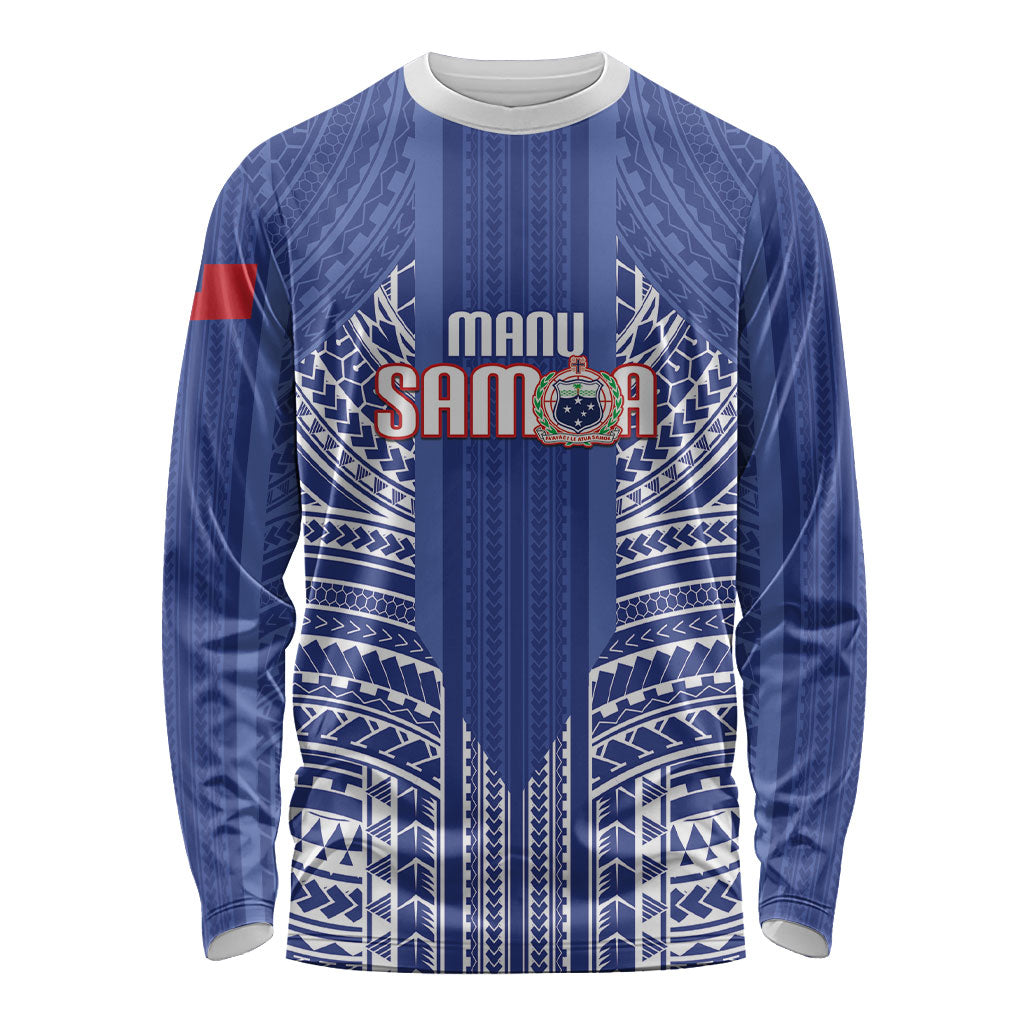 Custom Manu Samoa Rugby 2026 Long Sleeve Shirt Samoan Pattern