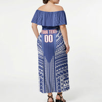 Custom Manu Samoa Rugby 2026 Off Shoulder Maxi Dress Samoan Pattern