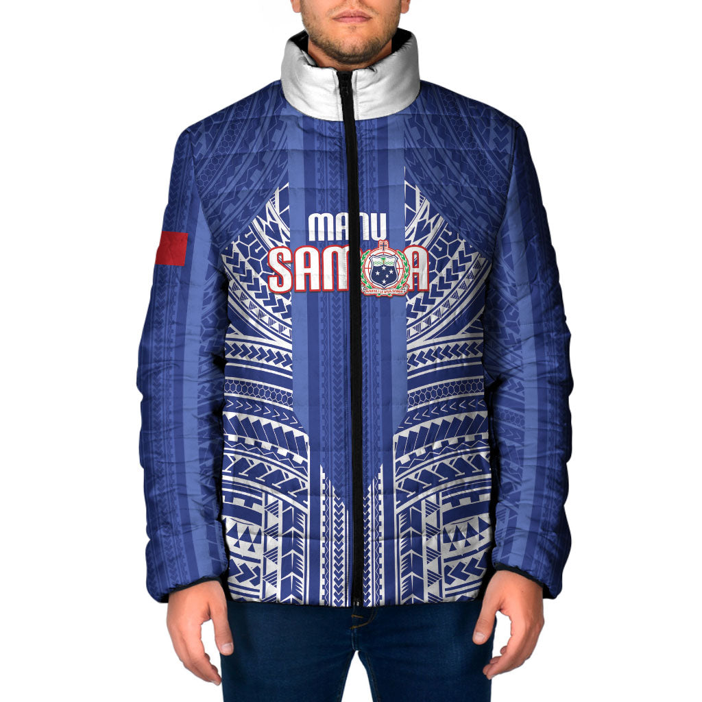 Custom Manu Samoa Rugby 2026 Padded Jacket Samoan Pattern